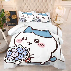 Chiikawa pattern quilt, includes 1 quilt and 1 or 2 core-free pillowcases, suitable for home or dormitory decoration, very suitable as a moving gift