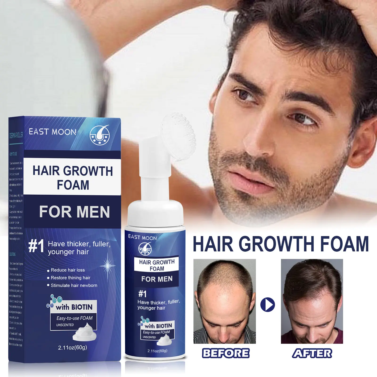 Men's dense hair foam Men's hair thick moisturizing care deep repair hair root hair follicles