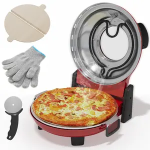 Sunvivi Electric Indoor Pizza Oven: Countertop Pizza Maker with Temp Control Knob, Heats up to 770℉, 12" Portable Pizza Cooker Warmer with Pizza Stone, Pizza Peel , Viewing Window for Home, Camping