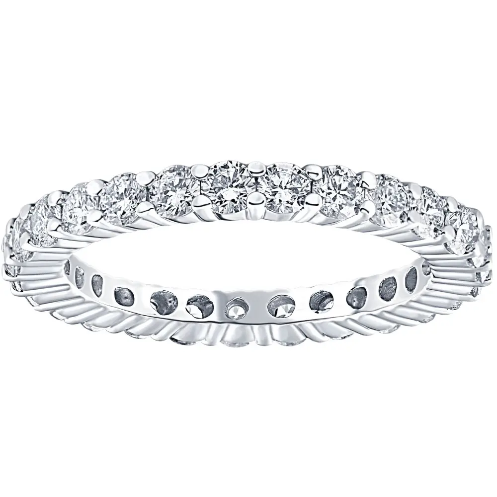 1 Ct Diamond Eternity Ring 10k White Gold Womens Wedding Band