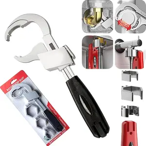 Adjustable Wrench Universal Double-Head Wrench Aluminum Alloy Open-End Wrench Bathroom Pipe Faucet and Sink Repair Tool