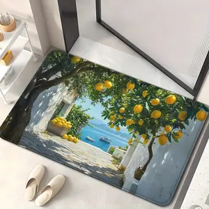 3D Lemon Tree Non-Slip Bath Mat, Absorbent Floor Mat for Bathroom, Bedroom, Living Room, Entrance, Bathroom Decoration, Bathroom Mats, Water Absorbent Bathmat