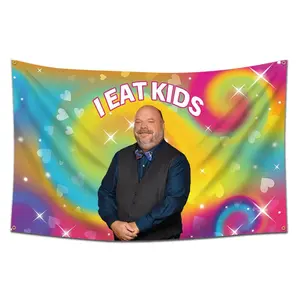 I Eat Kids Flag 3x5Ft Funny  Bertram Meme Tapestry For Bedroom College Dorm Room Living Room Wall Flag