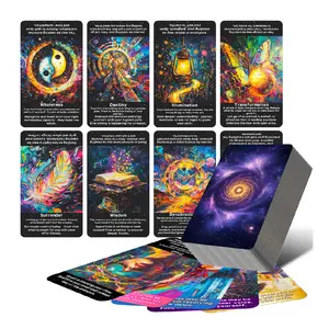 a piece Law of Attraction Oracle Cards, Beginner-Friendly Tarot Cards Deck for Daily Guidance, Energy Alignment, & Soul Growth, 78 Modern Galaxy Tarot Cards, Tarot Card Set