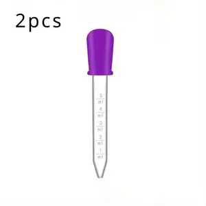 2pcs Silicone Graduated Dropper, Pipettes Transfer Eyedropper with Bulb Tip for Candy Oil Kitchen Gummy Making Tools - Multiple Colors, Precise Dropper