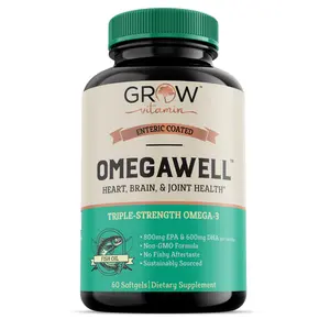Omega 3 Fish Oil with EPA & DHA Triple Strength 30 Day Supply, Enteric Coated