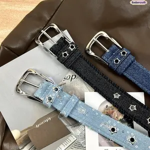 Canvas Belt for Women Aesthetic Casual Waist Belt Pin Buckle Adjustable Jeans Belt Minimalist Streetwear Fashion Belt for Daily Wear Outfit