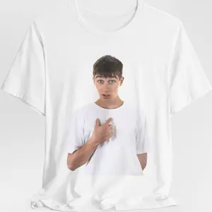 Bella+Canvas Confused Guy Pointing At Himself Meme Unisex Tee Relatable Internet Humor Funny Casual Summer Short Sleeve Crew Neck Fitted Cotton T-Shirt