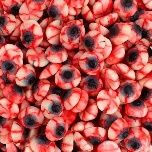 Gummy Eyeballs Candy for Drinks, Halloween Bloodshot Zombie Eyes 4.4 LB Bulk Bag, Jelly Eye Ball Gummies, Creepy Halloween Candy Party Favors, Trick or Treat Candy, Spooky Party Treats Bloodshot Zombie Eyes, Jelly Eye Ball Gummies, Creepy Halloween Candy