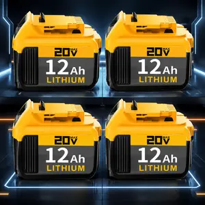 1/2/4Pack 20V 12Ah Lithium-lon Battery Replacement for DW-Compact XR Design, High-Capacity Power, Compatiblewith DCB200  DCB206 DCB208 20-Volt Cordless Power Tools, Long-Lasting , Reliable and DurableConstruction DW powertools