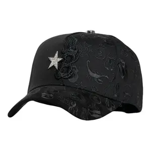 EL BARBAS HATS B-STAR GRAFFITI BLACK SNAPBACK