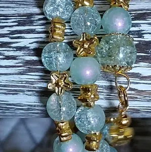 Timeless Elegance Handcrafted Glass Bead Bracelet: Double wrap around style