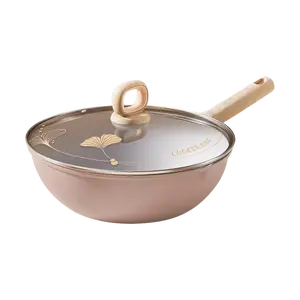 COOKER KING 30cm Non-Stick Ceramic Wok Lid Not Included Suitable for Induction and Gas Stoves