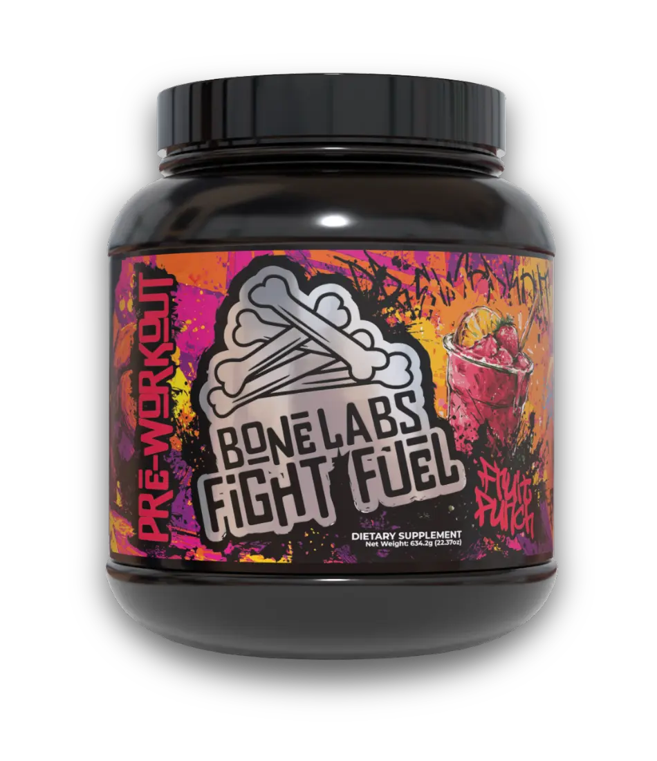 Bone Labs Fight Fuel Pre-Workout Powder Supplement - Transparent Formula, Fruit Punch Flavor, 30 Servings, Fitness Support, Athletic Performance Boost, Metabolism Enhancement, Hydration Aid Gym Supplements Health Fitness Supplements