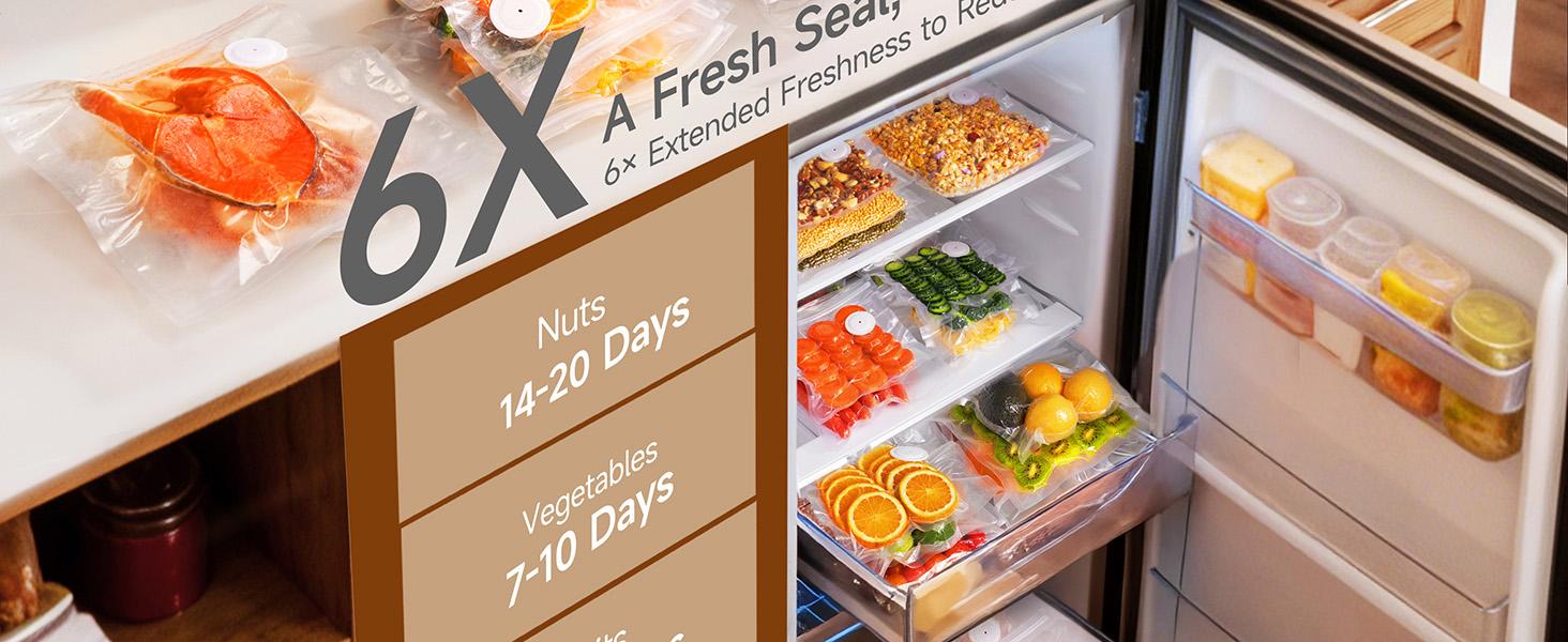 HiCOZY Vacuum Sealer for Food with Visible Water Tank, Powerful Compact Handheld Vacuum Sealer Machine with LED Battery Display, 30 BPA-Free and Reusable Bags, Green