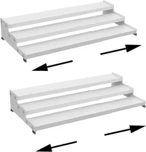 NEW 3-Tier Spice Rack Organizer for Countertop, Expandable Step Shelf for Cabinet,Great for Kitchen Cabinet,Pantry,Cupboard and Countertop More.(2PACKS/WHITE)