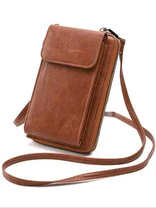 Women's Fashionable Solid Color Crossbody Bag, Casual Portable Compact Phone Wallet Bag for Daily Used, Casual Trendy Versatile High-quality Daily Commuting Bag, Girl Fashionable Shopping Bag, Casual Trendy Purse, Everyday Crossbody Bag