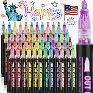 [Graduation DIY] Paint Pens Set - Premium Metallic Glitter Gel Ink Markers, Fast-Drying Smooth School Supplies, DIY Craft Embellishments Gift for Kids & Adults