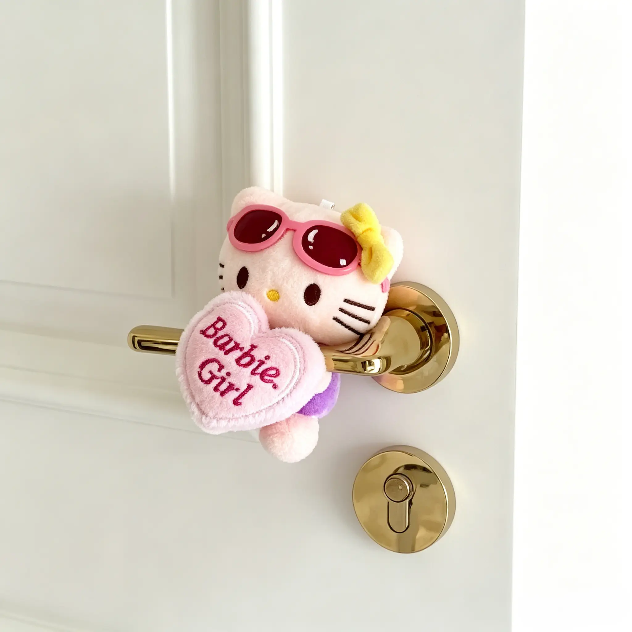 Viral TikTok Sanrio Hello Kitty Door Knob Decoration Kawaii Cute Protective Decorative Cover for Bedroom & Bathroom Door Handles