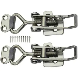 Adjustable Buckle Cabinet Boxes Lever Handle Toggle Catch Latch Lock with Screws,2  (SK-1S,Range:75-95mm)