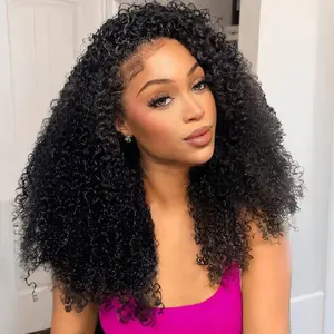Geeta Hair Invisible Hairline Afro Curly Glueless Half Wig Upgrade With Adjustable Drawnstring Cap 100% Human Hair Wigs Beginner#TikTokShopBackToSchool