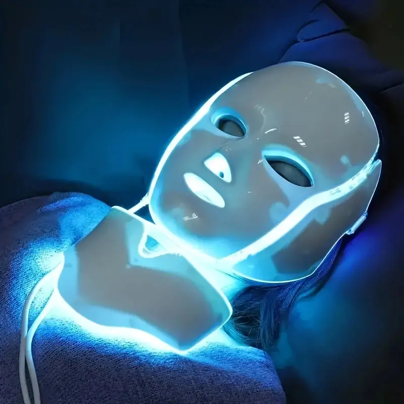 7 Color LED Light Therapy Face Mask for Women, At Home Facial, Skin Rejuvenation, LED Anti Aging & Brightening Treatment, Beauty Devices, Facial Care Gift for Ladies FDA Cleared, Facial Care Tools, White