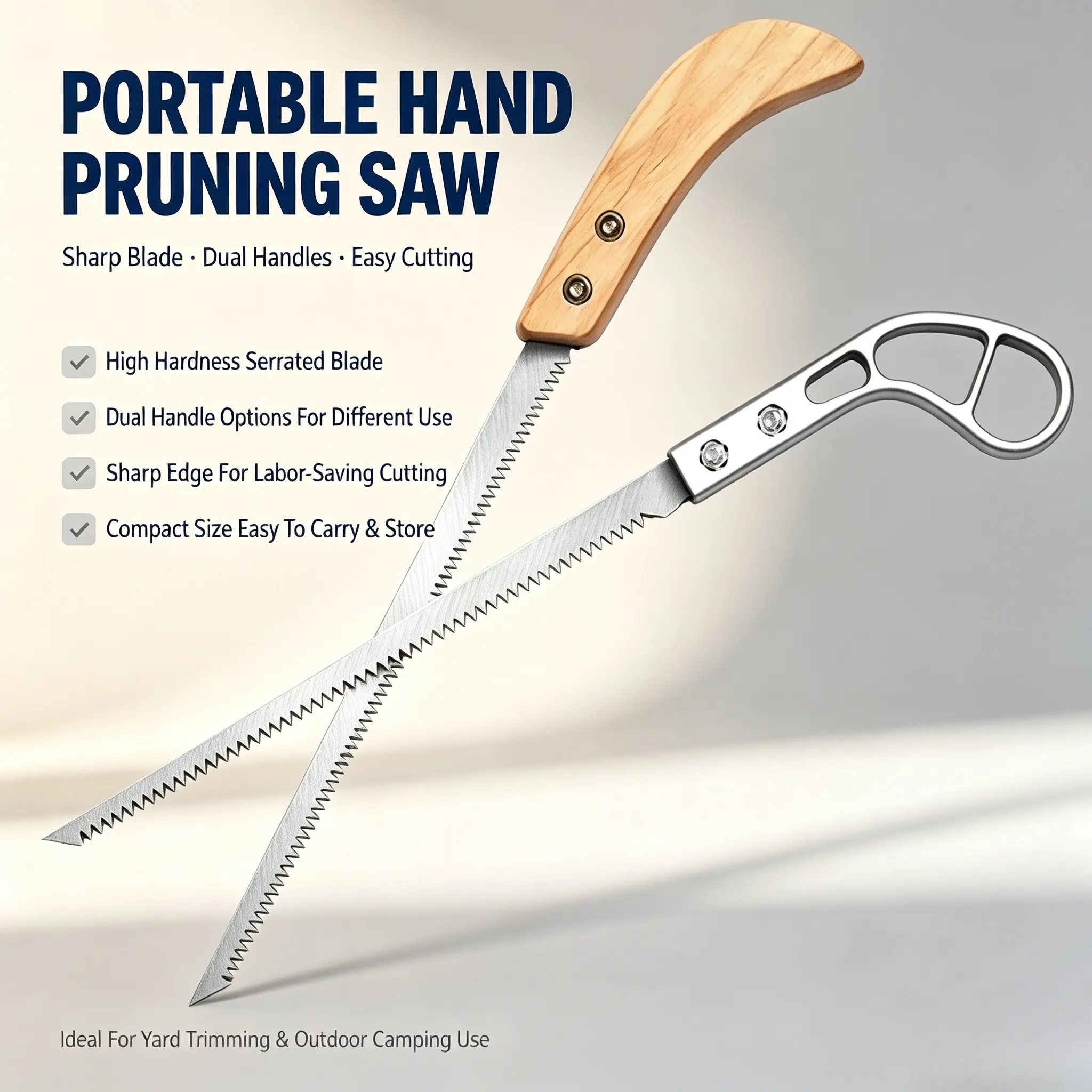 2-Pack Portable Hand Saw, 8.9-Inch Compact Wood Cutting Tool for Tree Trimming, Gardening, Camping & DIY