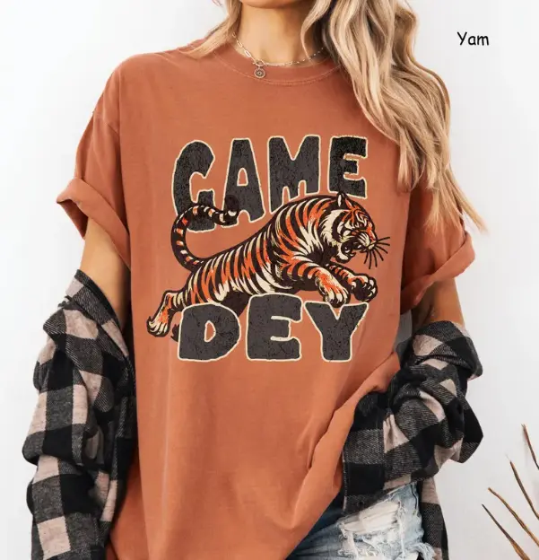 Game Dey Shirt, Comfort Colors Cincy Football Shirt ,Game Day Shirt Cincy Game Dey Tiger Shirt, Bengals Fan Gift Cute Bengals Shirt