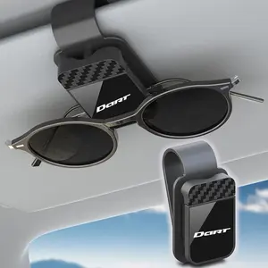 Dodge Dart Accessories, Eyegglass Holder & Sunscreen Case, Mirror-Shaped Design, Carbon Fiber Texture, Car Storage Solution