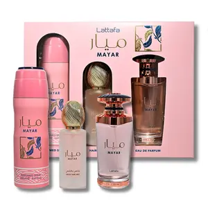 Lattafa Mayar Gift Set EDP 3.4FL.OZ + Perfumed Spray 6.67FL.OZ & Hair Mist for Women Fragrance Glam