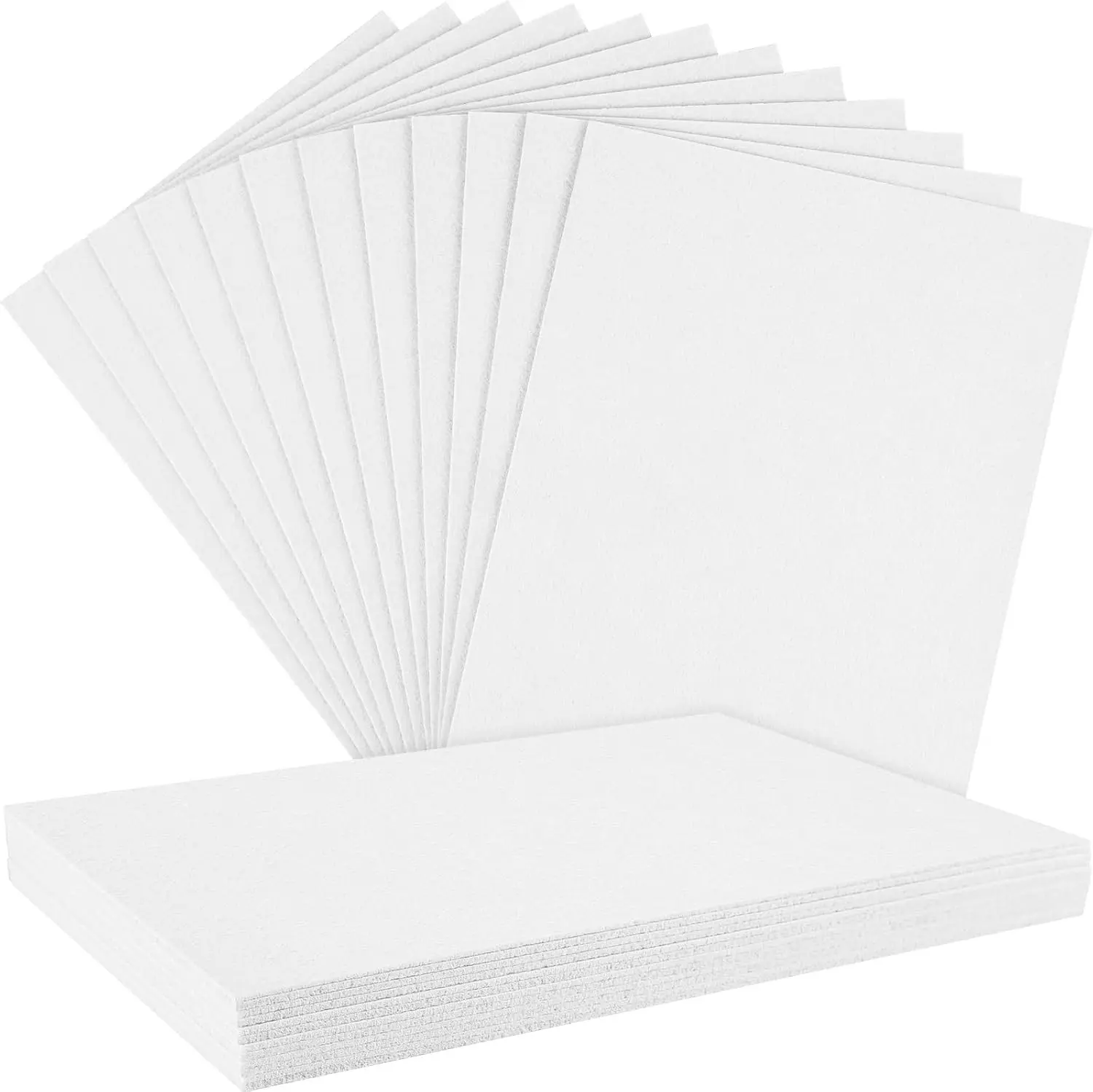 12 Pcs 2mm Thick Stiff Felt Sheets for Crafts Sewing(White) Polyester Thick Felt Sheets, Patchwork Sewing Craft Supplies, Party Decoration Supplies, Suitable for Engraving Machines