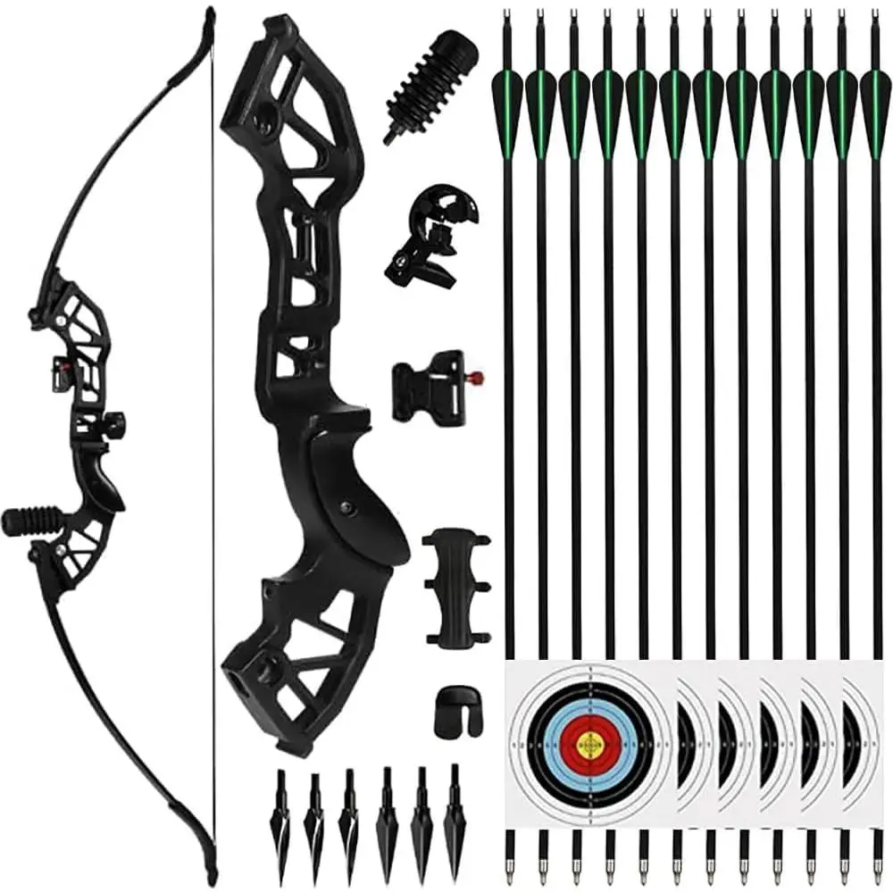 Takedown Archery Set with 51 in Recurve Bow, 40 lbs Draw Weight, Magnesium Alloy Riser, Unisex Design with Both Hand Grip for Adults