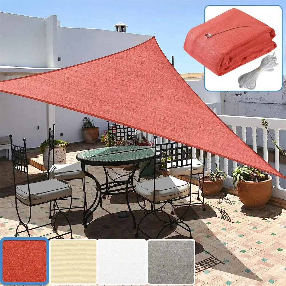 HOMEYA 8/12/16 FT Triangle Sun Shade Sail, Lightweight Permeable UV Block Outdoor Canopy for Backyard, Garden, Lightweight Canopy