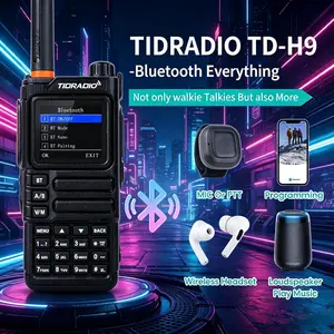 TIDRADIO TD-H9 10-Watt GPS GMRS & HAM Radio, APRS Location, Bluetooth Wireless App Program, Spectrum Analysis, SMS Text, Compass, USB-C Rechargeable, NOAA Weather, Long Range Multi-Band Handheld Transceiver