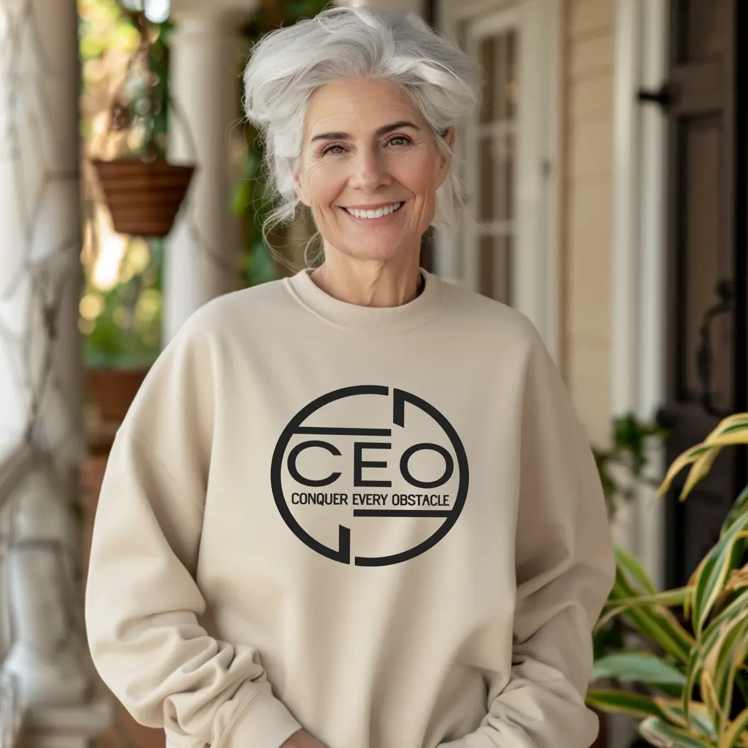 CEO Sweatshirt - Conquer Every Obstacle, Hustle and Succeed, Unisex, 100% Cotton - Fabric, Pullover Casual Comfort Womenswear Dream
