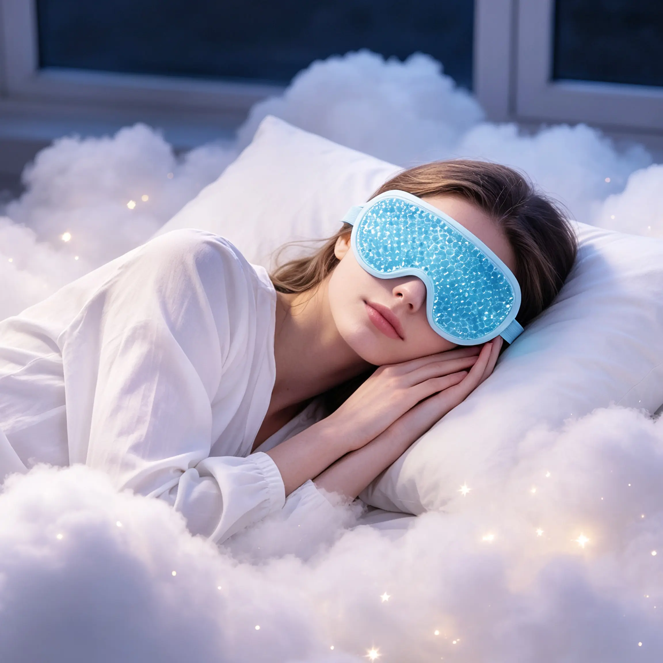Soothing Gel Eye Mask Pack, Unisex Cool Compress Sleep Mask for Relieving Allergy Symptoms Including Itching, Swelling, Redness, Irritation, Reversible, 125G, Adjust Strap, Eyemasks, Eye Covers For Sleeping, Flexible Fit, Gel Beads, Unscented, Dry Eye Rel