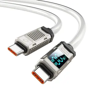 Toocki PD100W Max White 3.3ft/6.6ft usb-c digital display data cable usb2.0 cyber style suitable for apple, xiaomi, dell, lenovo, hp, etc. Charger Fast Charging