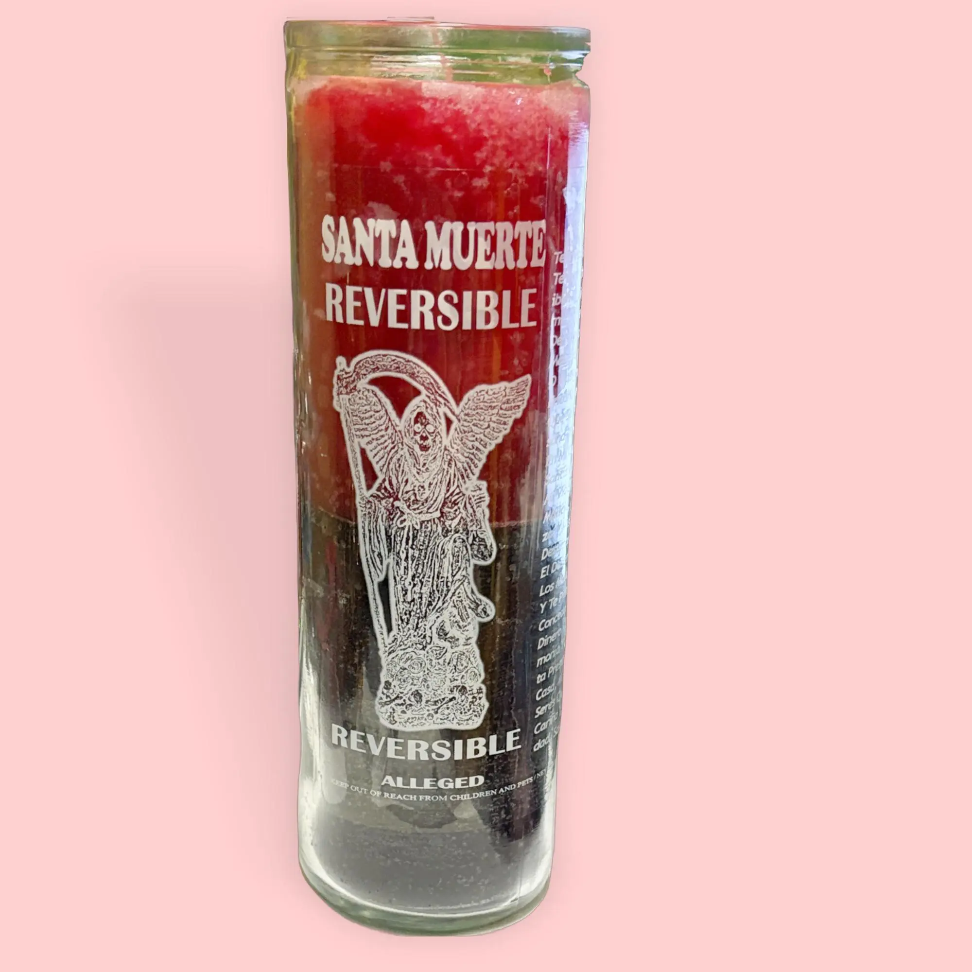 Santa Muerte Reversible Colored Wax Candle, Spiritual Transformation & Balance Item with Santa Muerte Symbolism for Protection, Colored Wax Candles