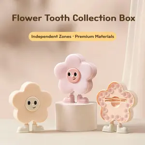 Tooth Box - Flower Shape Storage Organizer Case With Tweezer, 1 Decorative Souvenir Tooth Case Ideal For Birthday, Bedroom, Nightstand, Dresser Mother's Day Gift