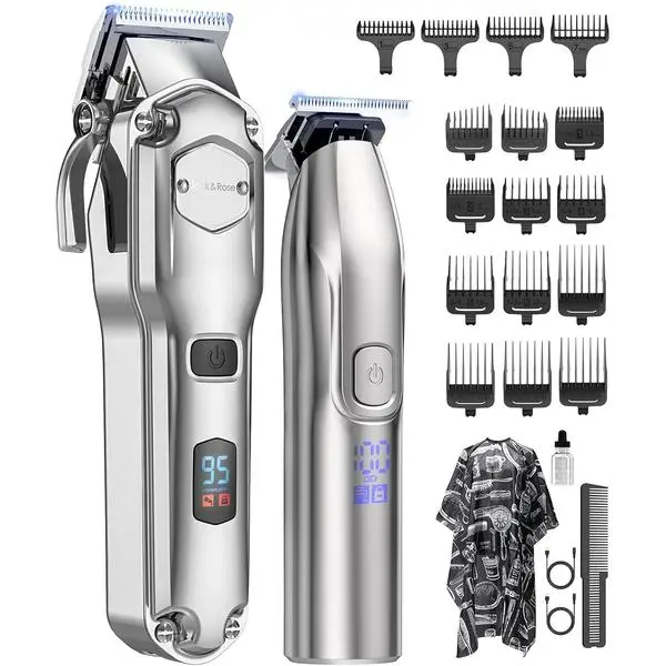 Jack & Rose Clippers and Trimmers Set, Cordless Hair Clippers for Men, Barber Clippers Set