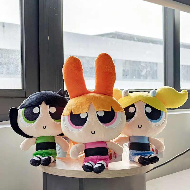 Girls 23cm Soft Adorable Stuffed Blossom Buttercup Bubbles Dolls, Stuffed Animals Anime Cartoon Gifts for Children (Novelty Toys)
