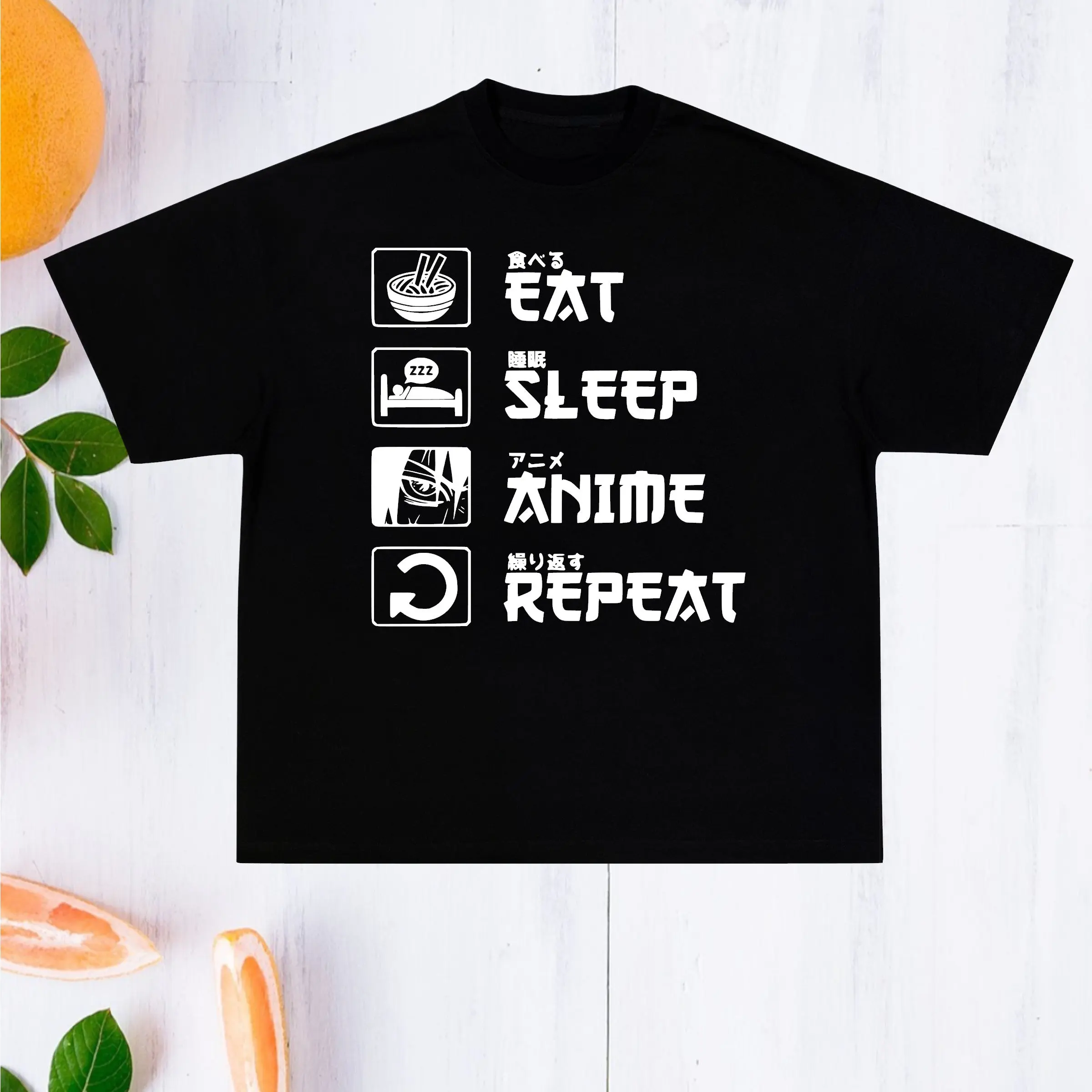 Eat, Sleep, Anime, Repeat Anime T-Shirt. UNISEX