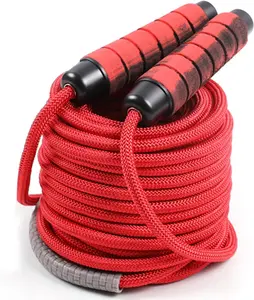 30 FT Long Jump Rope for  Adults,Double Dutch Jump Rope,Adjustable Skipping Ropes with High-strength Nylon Braided Rope Core,360Rotation Not Entangled,Long  for 6-10 Jumpers.