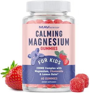 MAV Nutrition Calming Magnesium Gummies for Kids 230MG Complex with Chamomile & Lemon Balm 60 Gluten-Free Non-GMO Gummies for Relaxation