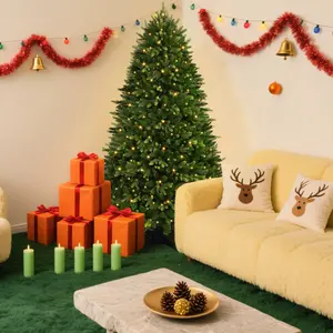 SHareconn Pre-Lit Blinking Christmas Tree 6FT with 12 Light Modes, Remote Control, PE+PVC Green Branch Tips, Foldable Stand, Xmas Decoration Replaceable Bulbs