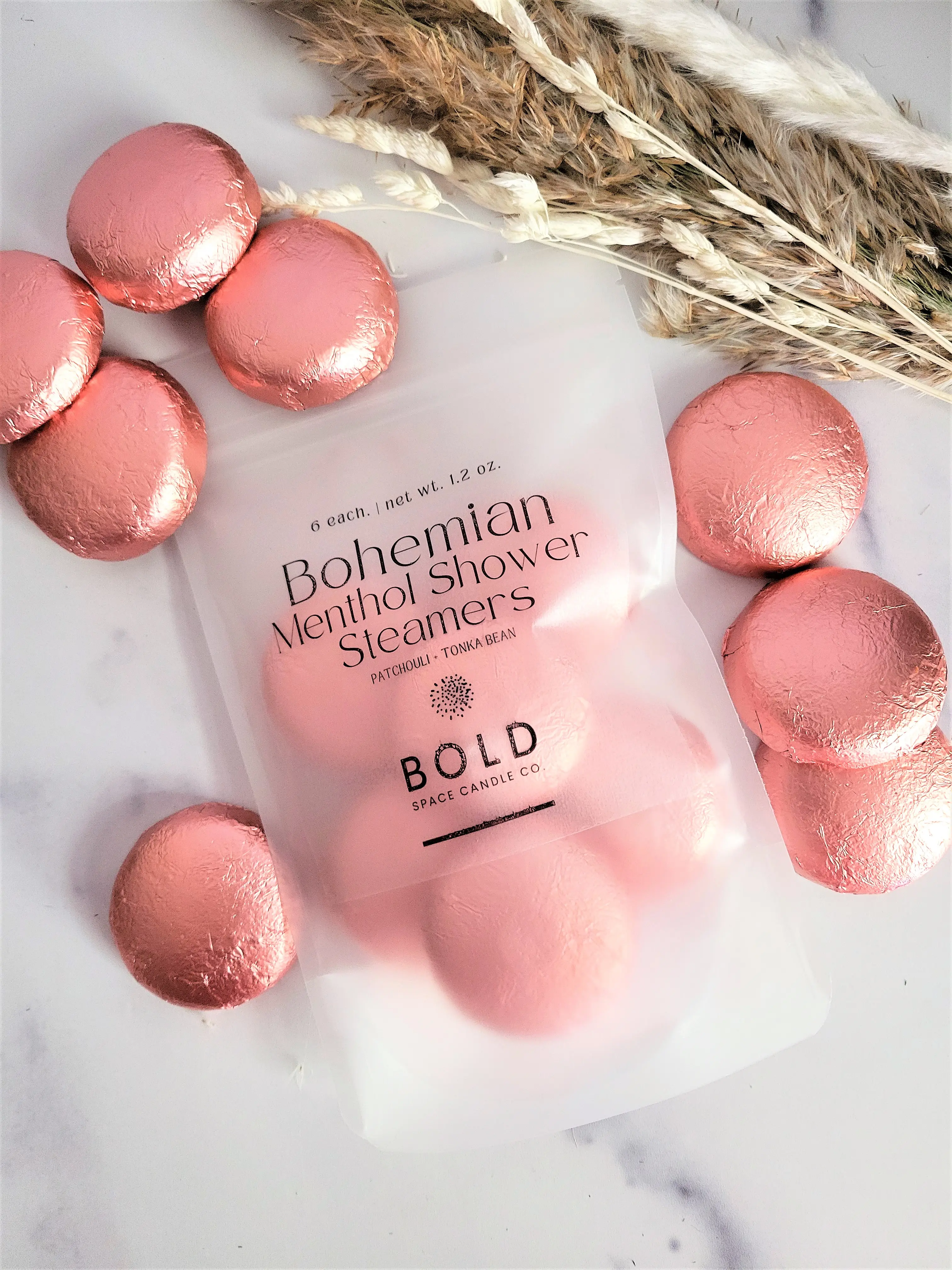 Bohemian - Patchouli + Tonka Bean Essential Oils | Menthol Shower Steamers Body Care Vegan Comfort