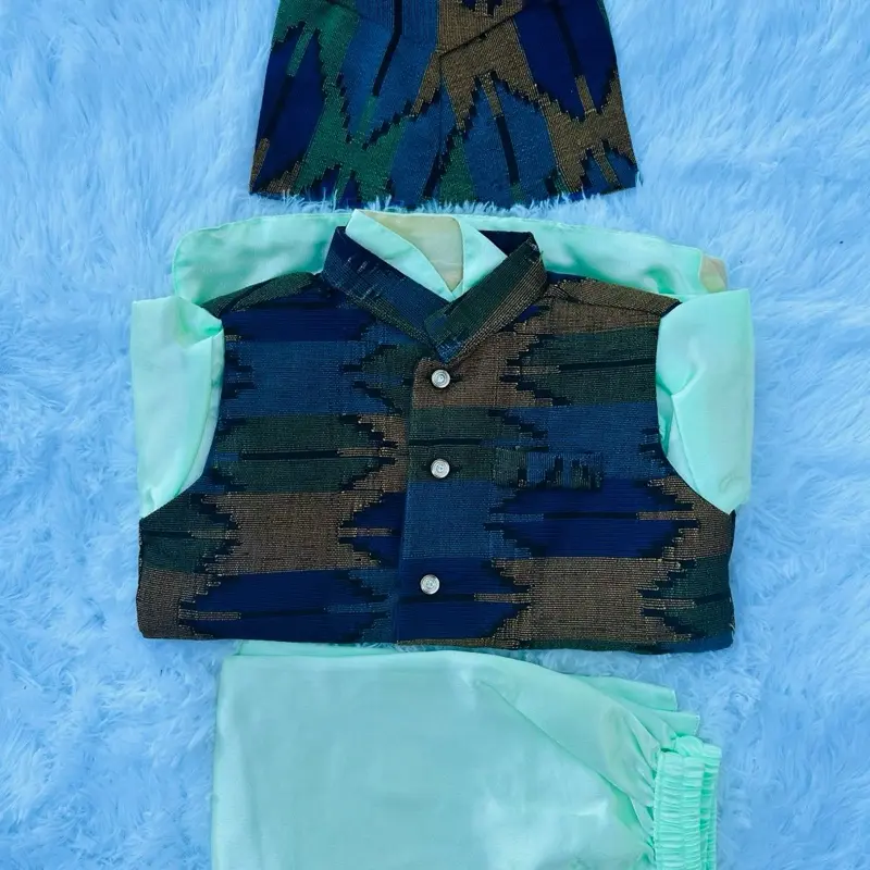 Nepali Daura Surwal Traditional Outfit with Matching Pants and Hat for Cultural Celebrations