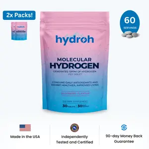 Hydroh Molecular Hydrogen Tablets – Raspberry Flavor | 2-Pack Bundle | Antioxidant Support & Deep Hydration | 150 Effervescent Tablets
