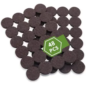 Felt Furniture Pads for Hardwood Floors 48 PCS, Furniture Pads, Floor Protectors for Hardwood Floors, Felt Pads for Furniture, Round, Dark Brown