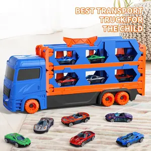 Toddler Toys for 3 4 5 6 Years Old Boys, Die-Cast Transport Truck Car Toys Race Track for Boys Kids, Toddler Car Toys Track Set for Kids Boys Girls